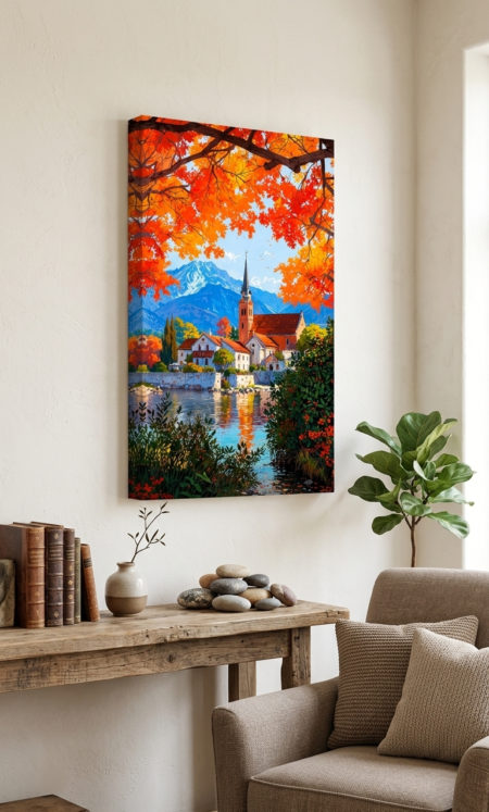 Anayat Autumn Lake Canvas