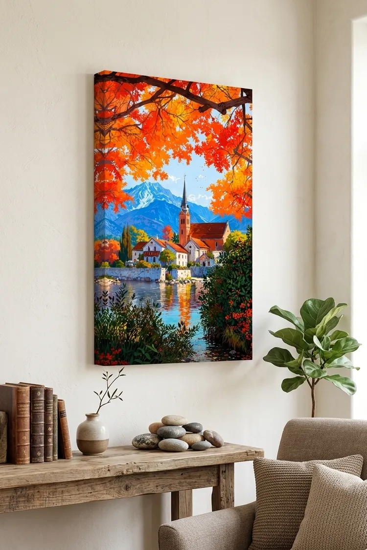 Anayat Autumn Lake Canvas