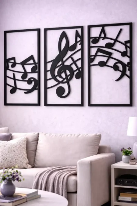 Anayat Musical Notes Wall Art (3In1)