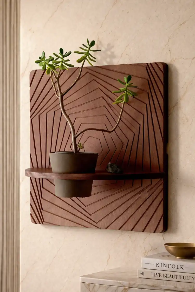 Anayat Geometric Engraved Shelf