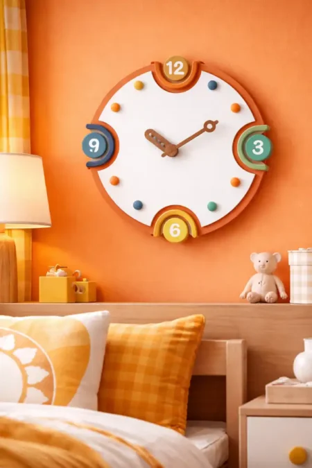 Anayat Orange Playful Wall Clock