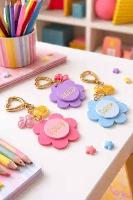 Anayat Floral Name Keychain
