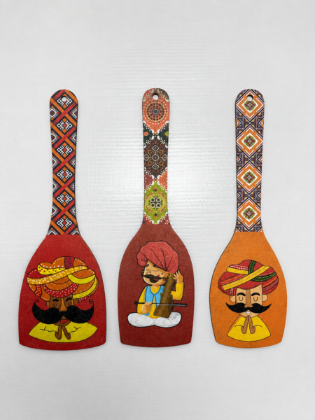 Anayat Rajasthani Folk Art Wooden Wall Hanging Set