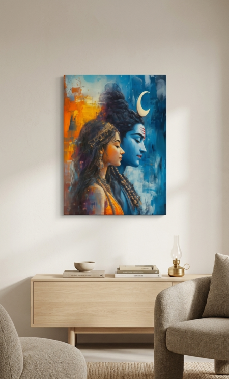 Anayat Shiv Parvati Canvas Wall Painting