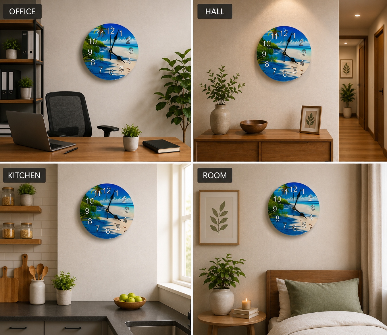 Anayat Tropical Beach Acrylic Wall Clock - Image 5