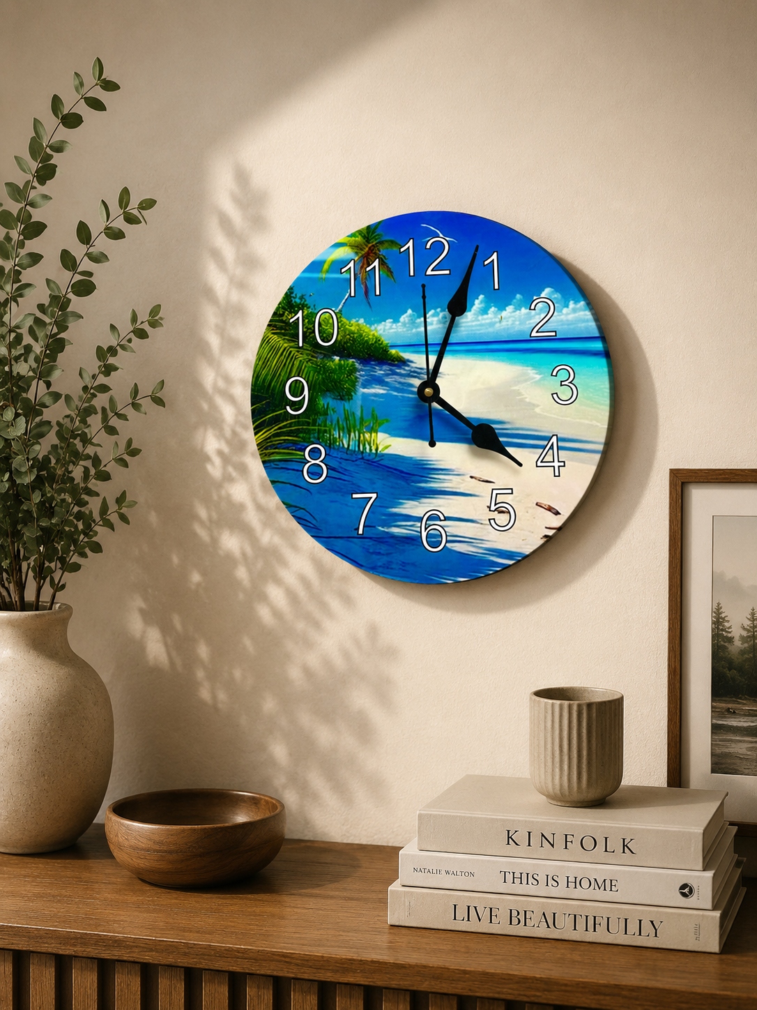 Anayat Tropical Beach Acrylic Wall Clock - Image 6