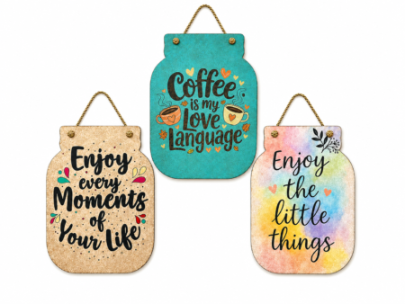 Anayat Inspirational Mason Jar Wooden Wall Hanging Decor (Set of 3)