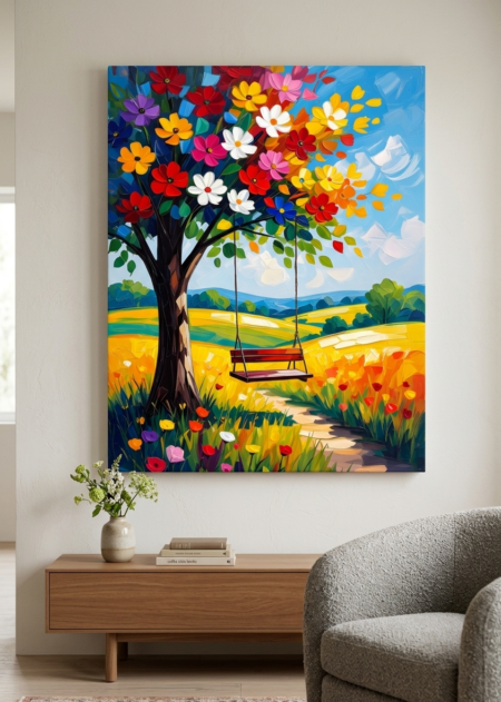 Anayat Blooming Swing Canvas Wall Painting