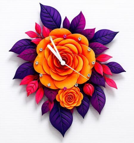 Anayat Floral Bloom Acrylic Wall Clock