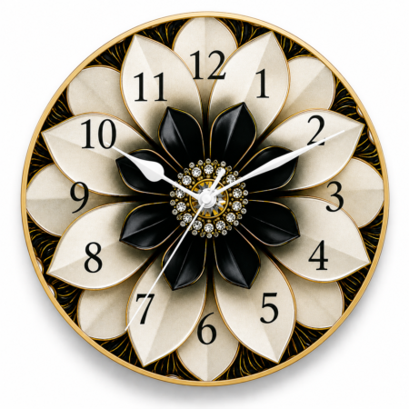 Anayat Monochrome Floral Wall Clock