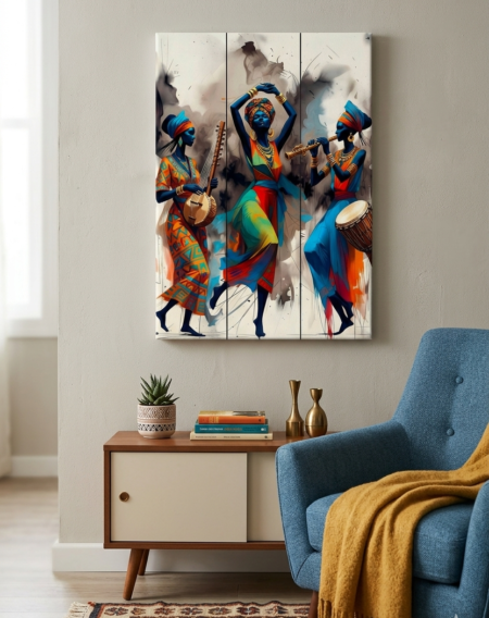 Anayat African Rhythmic Harmony Canvas Wall Painting