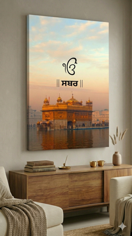 Anayat Golden Temple Serenity Canvas Wall Painting