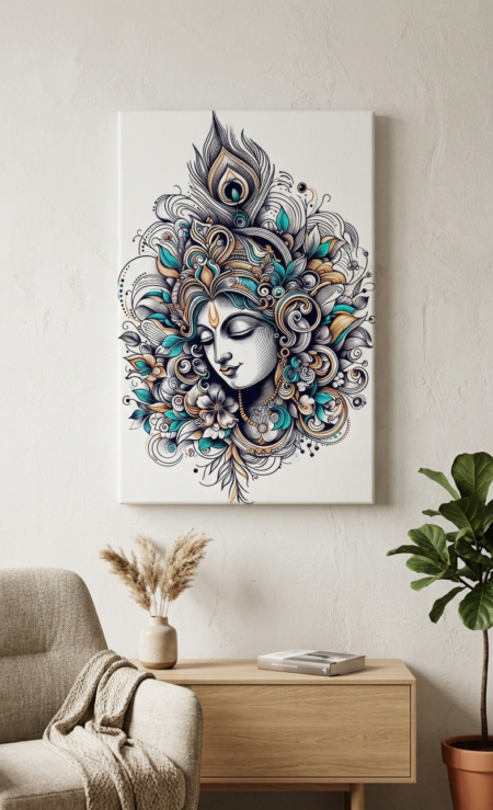 Anayat Lord Krishna Canvas Wall Painting