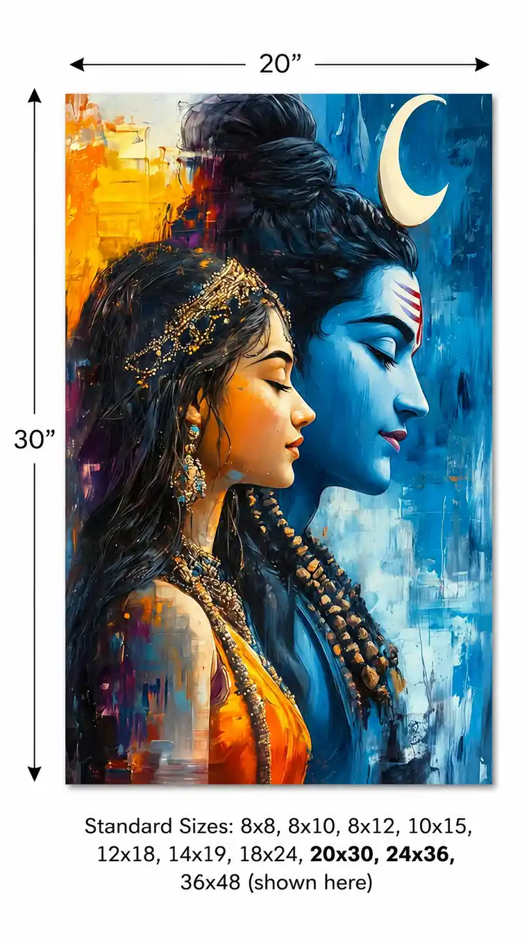 Anayat Shiv Parvati Canvas Wall Painting - Image 4