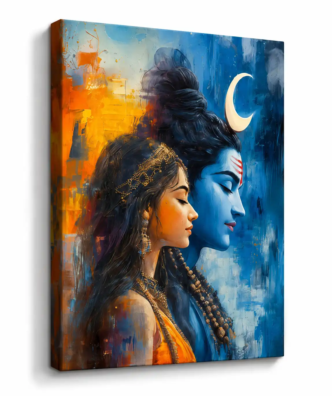 Anayat Shiv Parvati Canvas Wall Painting - Image 3