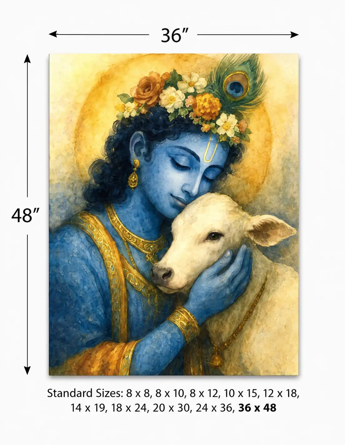 Anayat Divine Krishna Compassion Canvas Wall Painting - Image 4