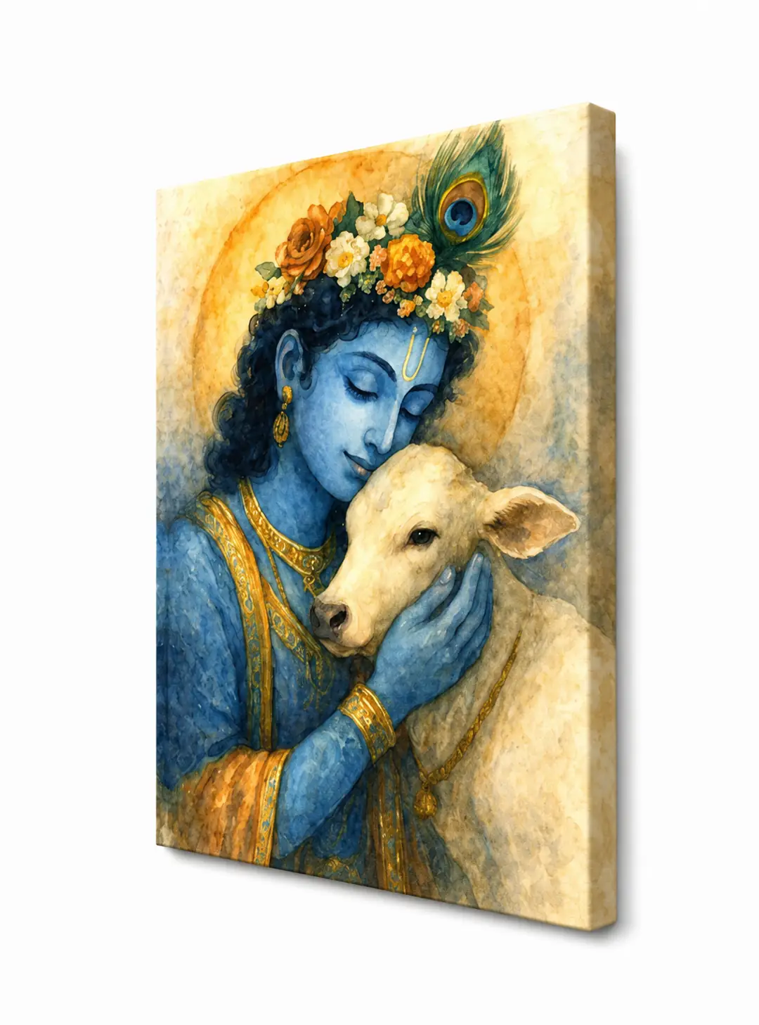 Anayat Divine Krishna Compassion Canvas Wall Painting - Image 3