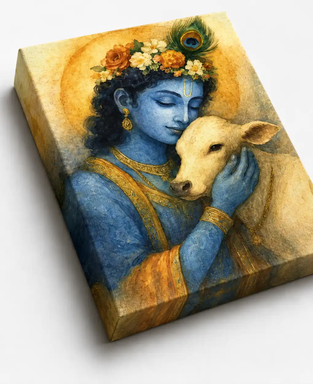 Anayat Divine Krishna Compassion Canvas Wall Painting - Image 2