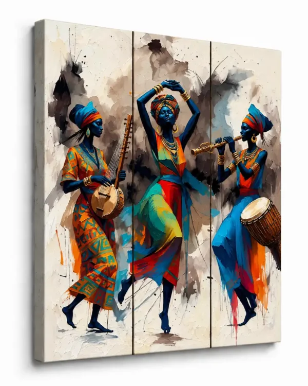 Anayat African Rhythmic Harmony Canvas Wall Painting