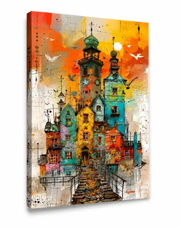 Anayat Colorful Urban Charm Canvas Wall Painting