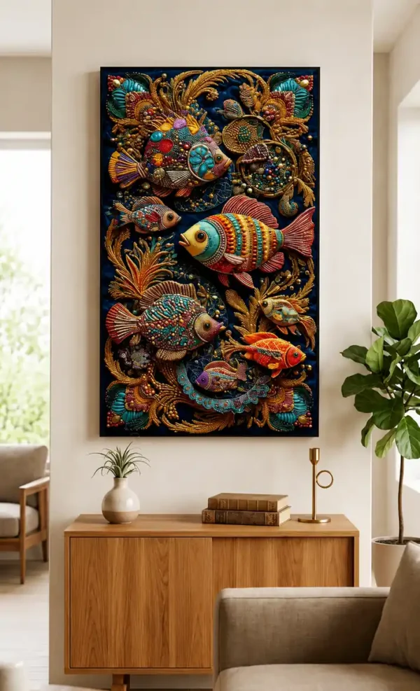 Anayat Oceanic Harmony Elegance Canvas Wall Painting