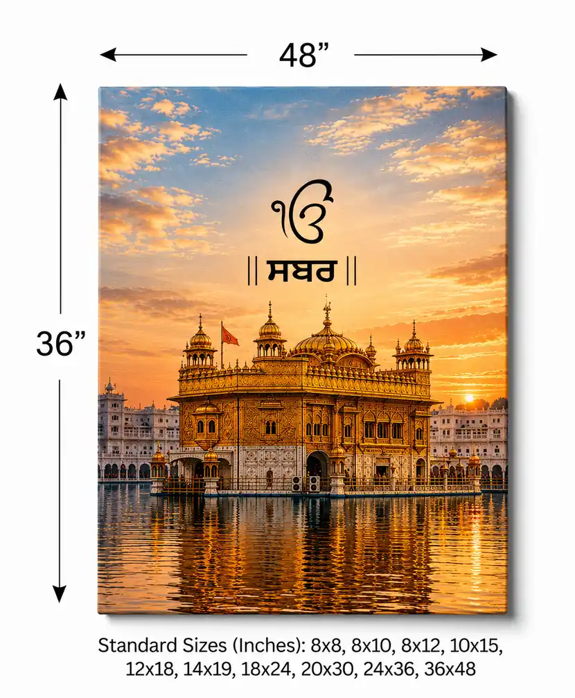 Anayat Golden Temple Serenity Canvas Wall Painting - Image 4