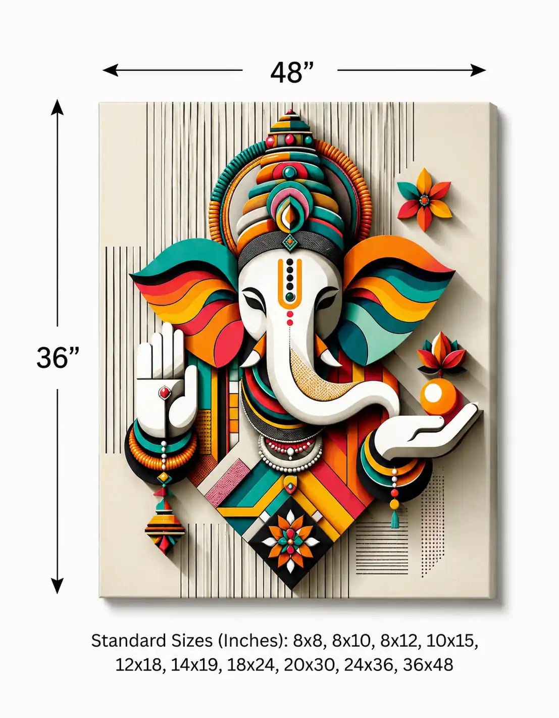 Anayat Divine Ganesha Harmony Canvas Wall Painting - Image 4
