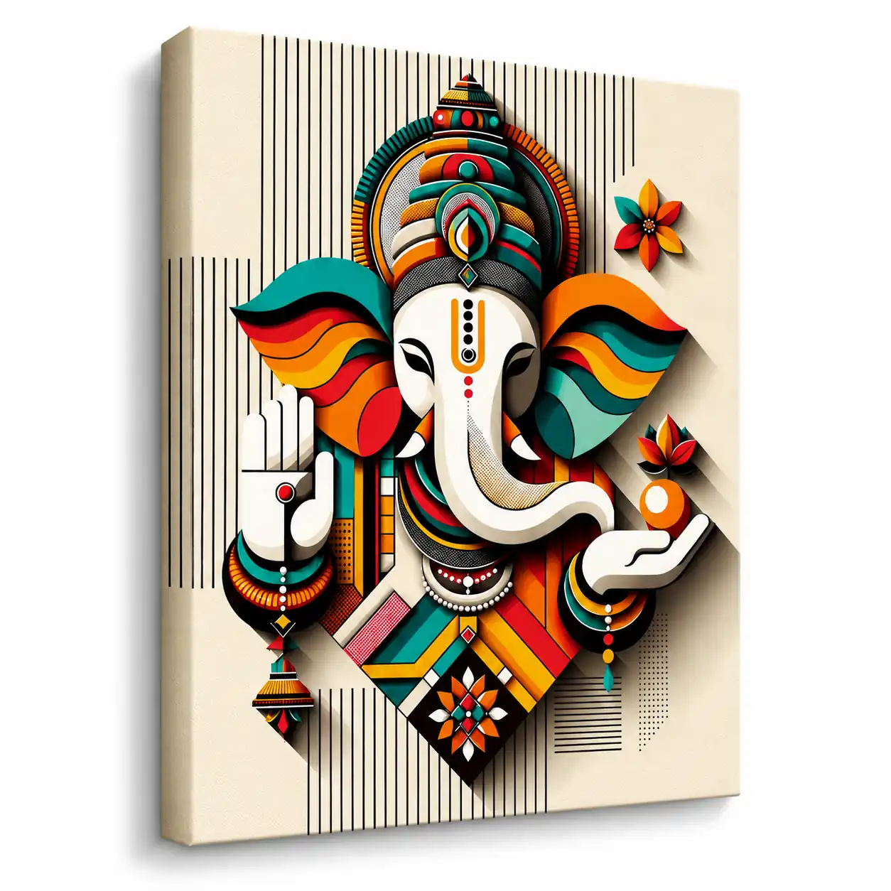 Anayat Divine Ganesha Harmony Canvas Wall Painting - Image 3