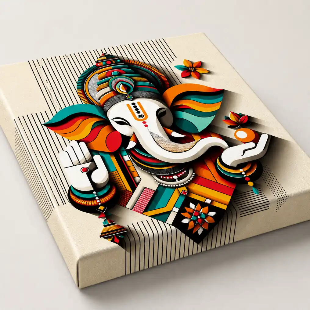 Anayat Divine Ganesha Harmony Canvas Wall Painting - Image 2