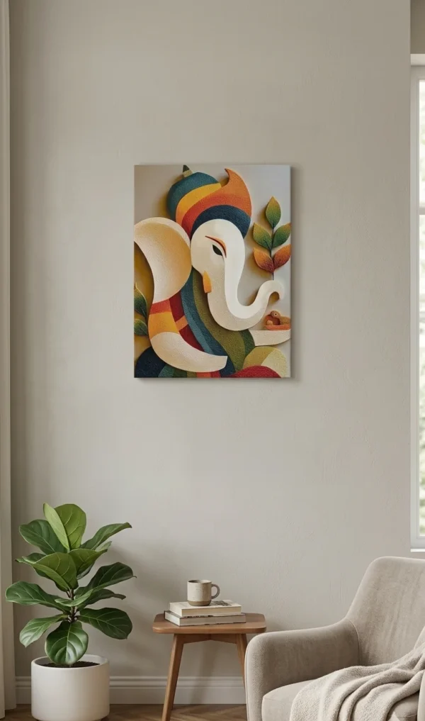 Anayat Modern Ganesha Canvas Wall Painting
