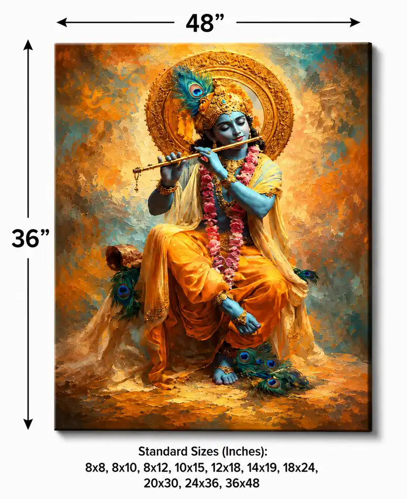 Anayat Divine Krishna Melody Canvas Wall Painting - Image 4