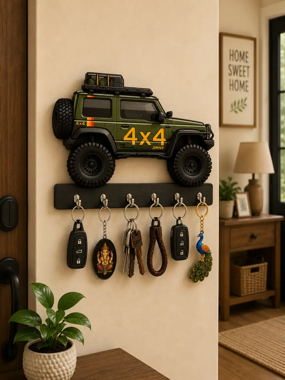 Anayat 4x4 Off-Road SUV Wooden Key Holder Wall Decor - Image 3