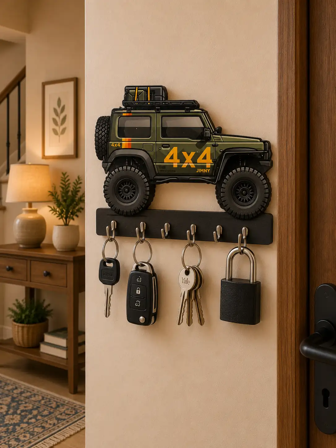 Anayat 4x4 Off-Road SUV Wooden Key Holder Wall Decor - Image 4