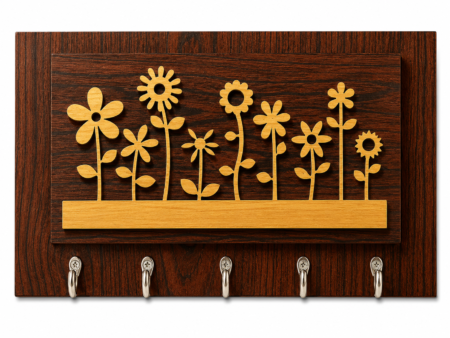 Anayat Floral Wooden Key Holder Wall Decor