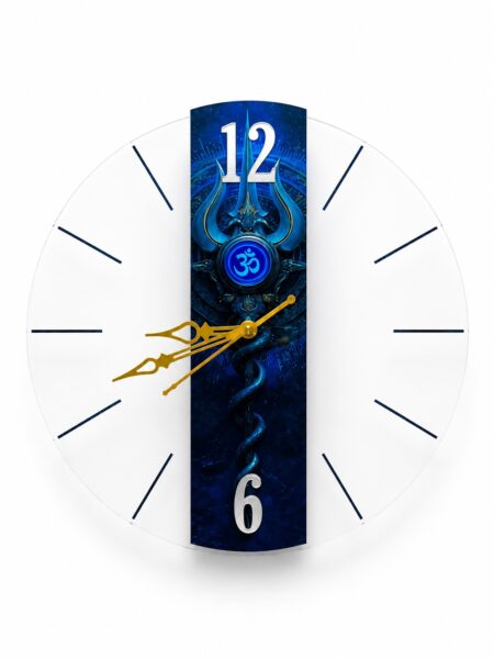 Anayat Om Trishul Acrylic Wall Clock – Spiritual Modern Wall Decor