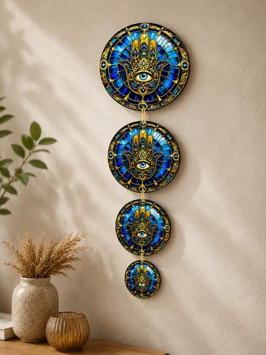 Anayat Hamsa Hand Evil Eye Hanging Wall Decor - Image 3