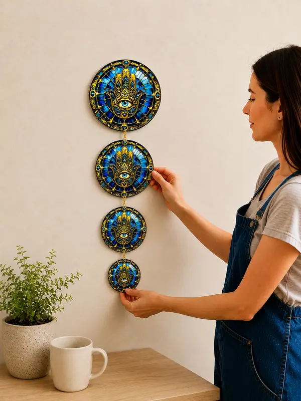 Anayat Hamsa Hand Evil Eye Hanging Wall Decor - Image 4