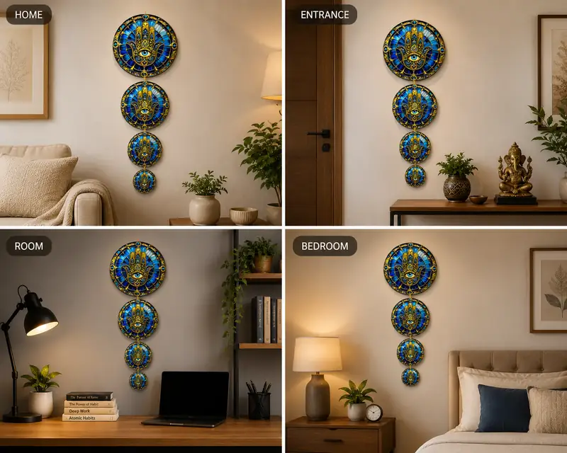 Anayat Hamsa Hand Evil Eye Hanging Wall Decor - Image 5