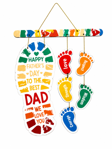 Anayat Father's Day Footprint Hanging Wall Decor