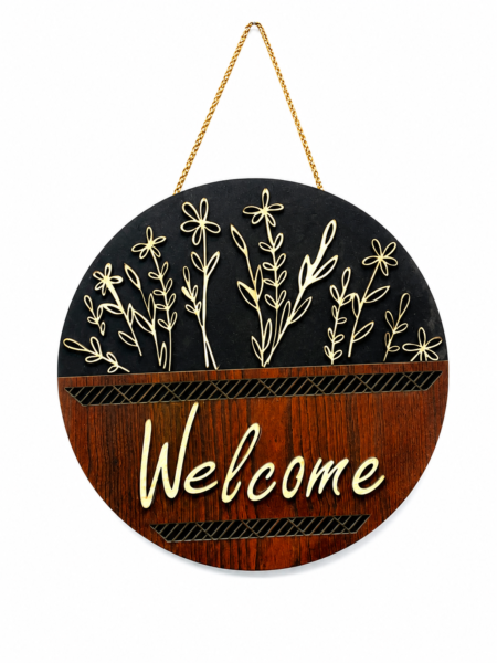 Anayat Floral Welcome Wooden Hanging Wall Decor