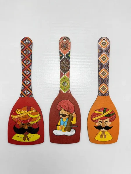 Anayat Rajasthani Folk Art Wooden Wall Hanging Set