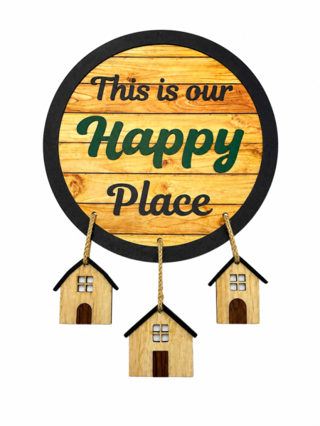Anayat "This is Our Happy Place" Wooden Hanging Wall Decor