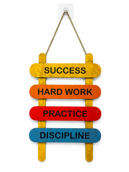 Anayat Success Ladder Motivational Wooden Wall Decor