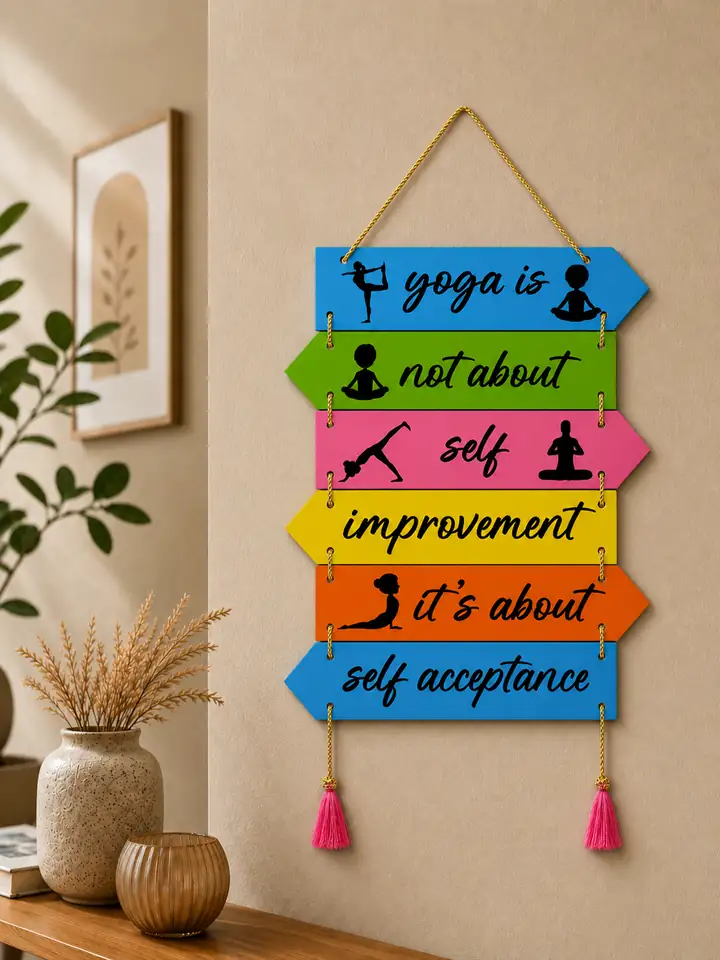 Anayat Chakra Meditation Wooden Hanging Wall Decor - Image 3