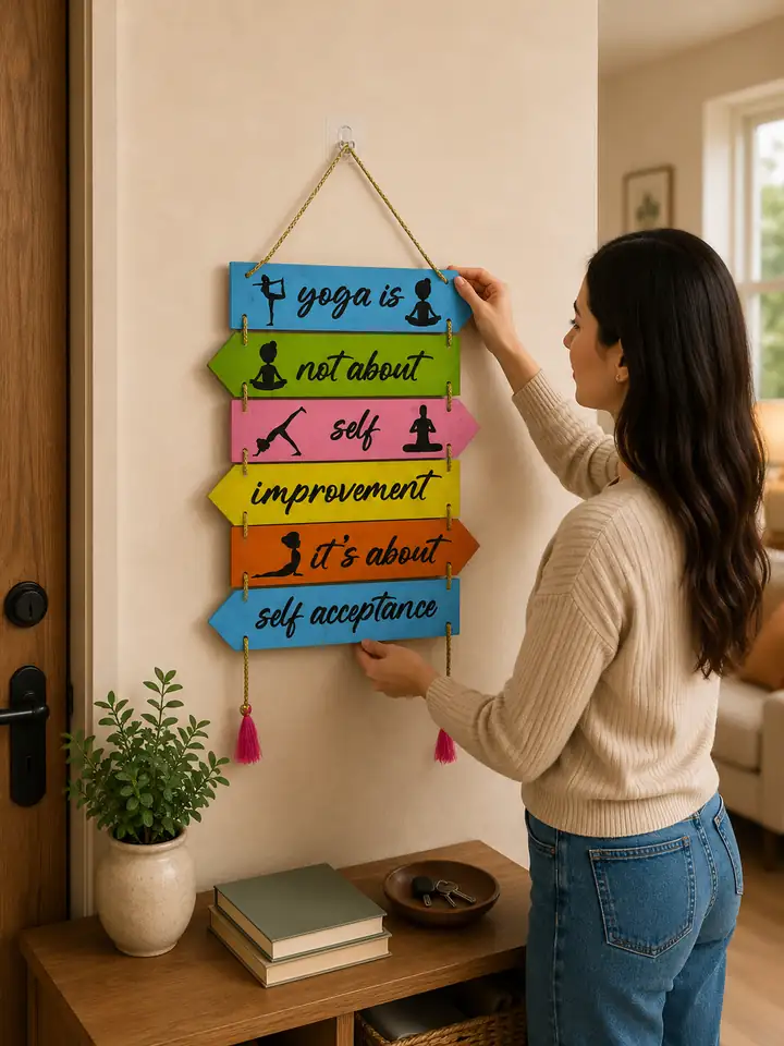 Anayat Chakra Meditation Wooden Hanging Wall Decor - Image 4