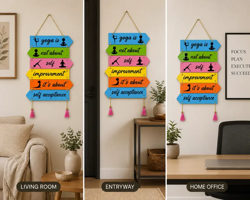 Anayat Chakra Meditation Wooden Hanging Wall Decor - Image 5