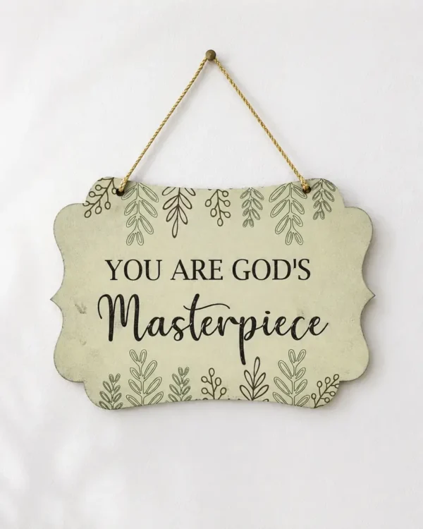 Anayat God's Masterpiece Wooden Wall Hanging Decor