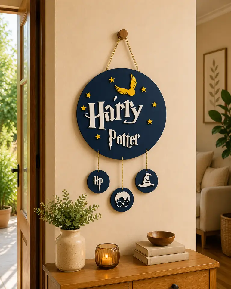 Anayat Harry Potter Inspired Wooden Hanging Wall Decor - Image 3