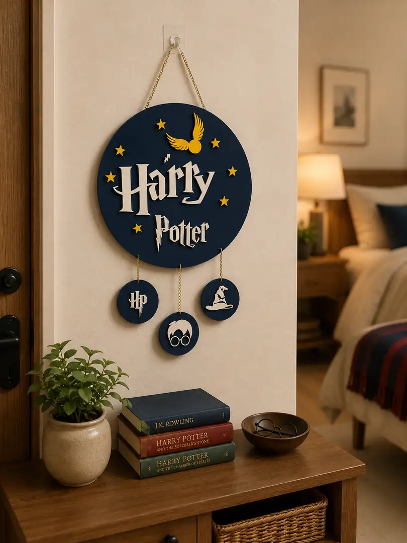 Anayat Harry Potter Inspired Wooden Hanging Wall Decor - Image 4