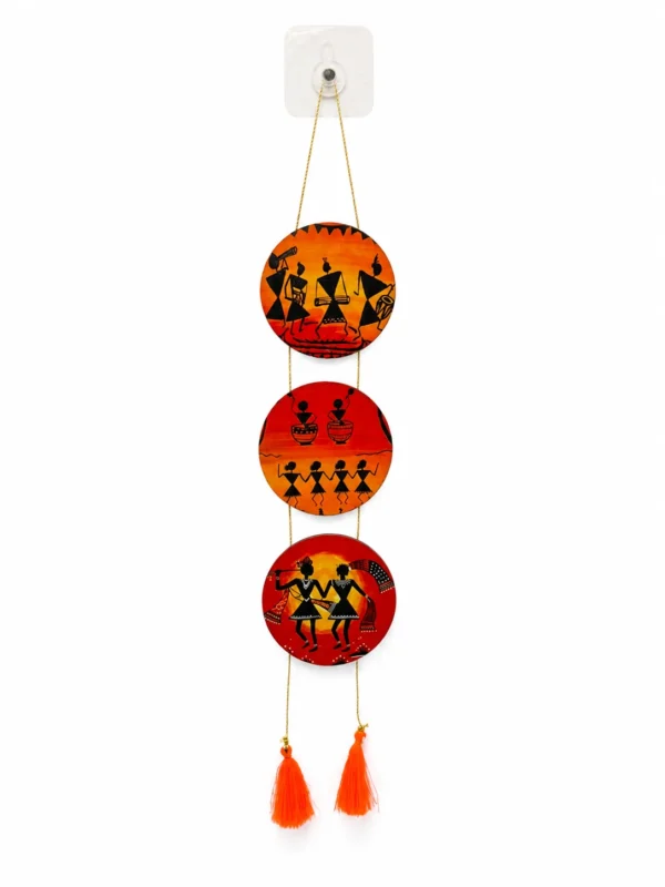 Anayat Warli Art Wooden Hanging Wall Decor